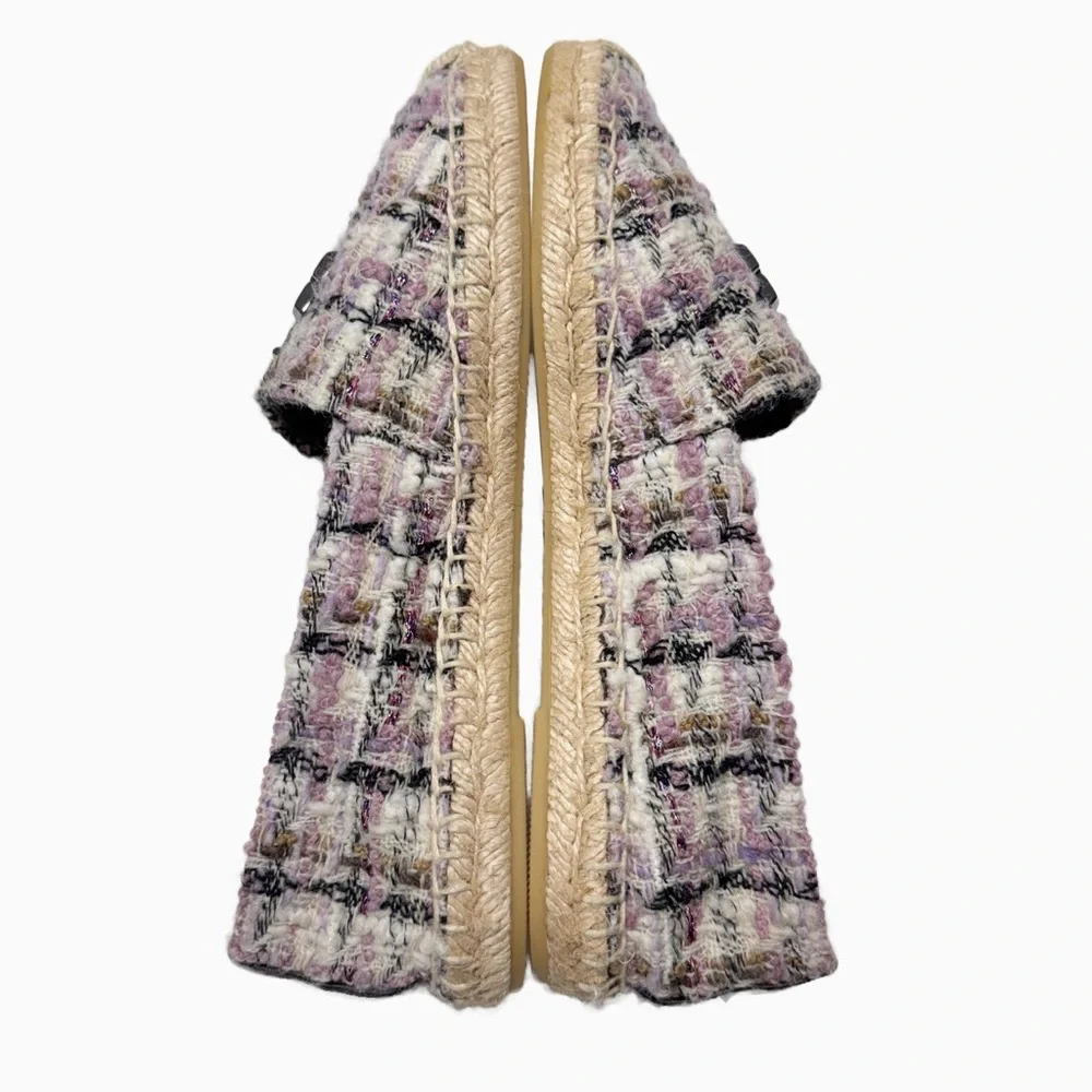 Tory Burch | Everly Tweed Espadrille -Purple Multicolor Tweed - Picture 7 of 12